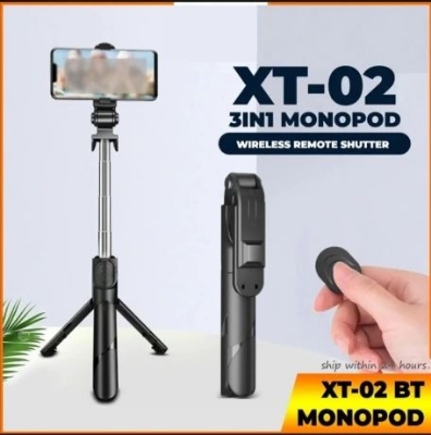 Picture of XT-02 Selfi Stick Bluetooth Selfi stick Tripod For phone 3 In 1 WireLess Monopod For Smartphone Mobile Foldable handheld