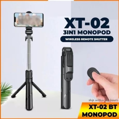 Picture of XT-02 Selfi Stick Bluetooth Selfi stick Tripod For phone 3 In 1 WireLess Monopod For Smartphone Mobile Foldable handheld