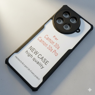 Picture of Back cover For Tecno Camon 30s/ Tecno Camon 30s Pro (Transparent, Black)