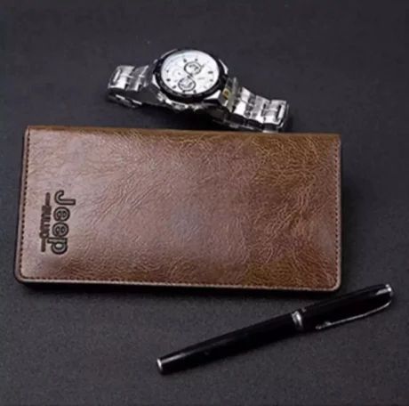 Picture of Jeep Chocolate Artificial Leather Long Wallet for Men