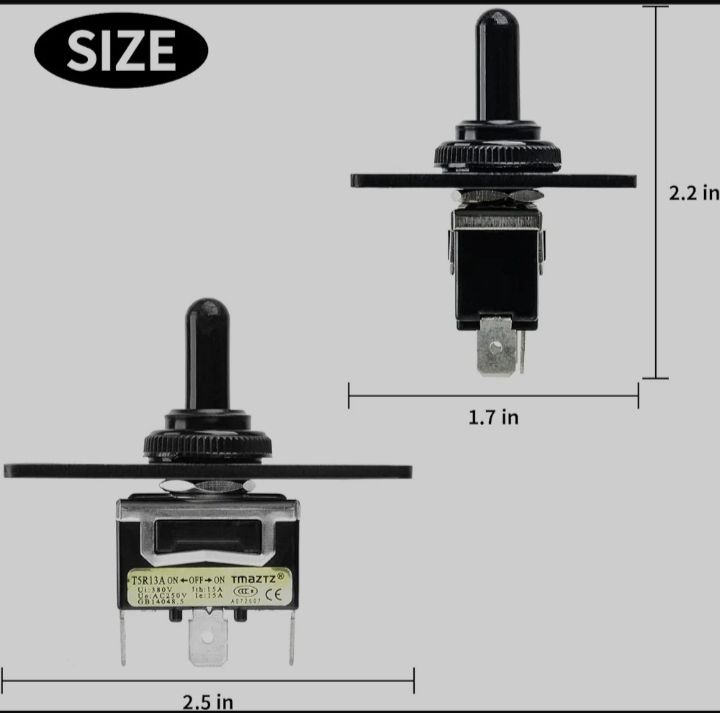 Picture of Boat Trim Switch, Briidea Marine Toggle Up Down Switch for RV Boat 12V 15A On Off On Momentary Panel 3Pin Control.BD