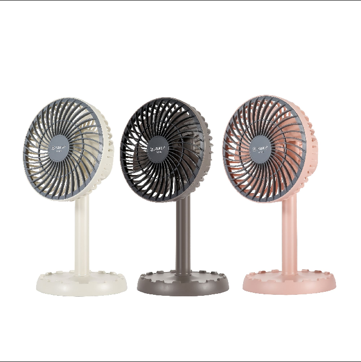 Picture of Joy Super JY-2218 Professional Rechargeable Portable Mini Table Fan Strong Wind Left to Right Oscillating Angle 45 Degrees