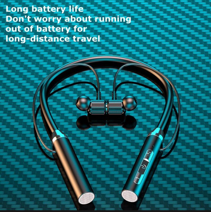 Picture of Wireless Headphones Bluetooth 5.0 Neckband Earphones Silicone Hifi 9D Stereo Sports Headset Halter Waterproof Magnetic Earbuds