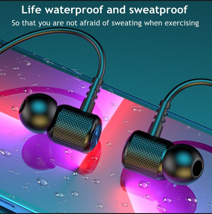 Picture of Wireless Headphones Bluetooth 5.0 Neckband Earphones Silicone Hifi 9D Stereo Sports Headset Halter Waterproof Magnetic Earbuds