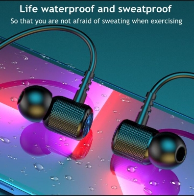 Picture of Wireless Headphones Bluetooth 5.0 Neckband Earphones Silicone Hifi 9D Stereo Sports Headset Halter Waterproof Magnetic Earbuds