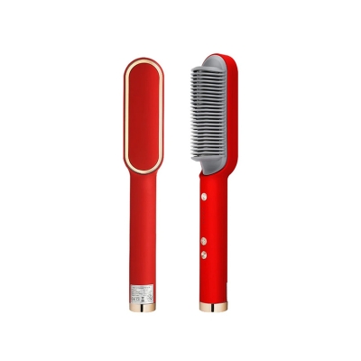 Picture of Hair Straightener Brush Ionic Straightening Brush Hot Anti-Scald Hot Comb with Digital LCD Display Digital Hair Comb - Hair Straightener Brush
