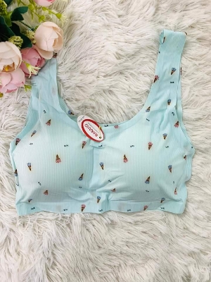 Picture of Women's Ice Silk Padded, With Removable Pads Wire Free Regular Bra Sports bra