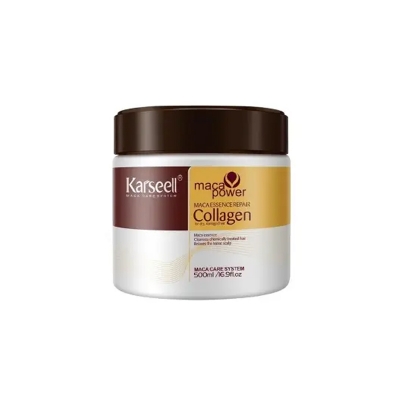 Picture of Karseell MACA CARE SYSTEM Pack of 1 Collagen Hair Masks for Deep Repair, Intensive Moisturising, Dry and Damaged Hair, Removes Frizz, Smoothing, Collagen and Argan - 500 ml