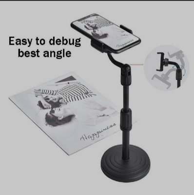 Picture of Desktop Mobile Phone Holder Stand 360 Rotate for Live Streaming Shoot YouTube TikTok Video Round Base Smartphone