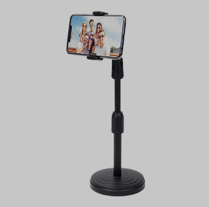Picture of Desktop Mobile Phone Holder Stand 360 Rotate for Live Streaming Shoot YouTube TikTok Video Round Base Smartphone