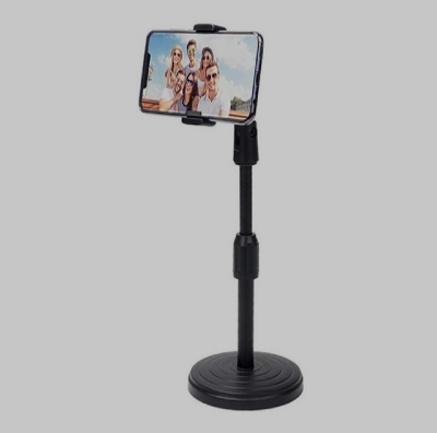 Picture of Desktop Mobile Phone Holder Stand 360 Rotate for Live Streaming Shoot YouTube TikTok Video Round Base Smartphone