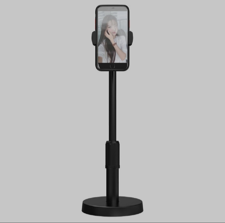 Picture of Desktop Mobile Phone Holder Stand 360 Rotate for Live Streaming Shoot YouTube TikTok Video Round Base Smartphone