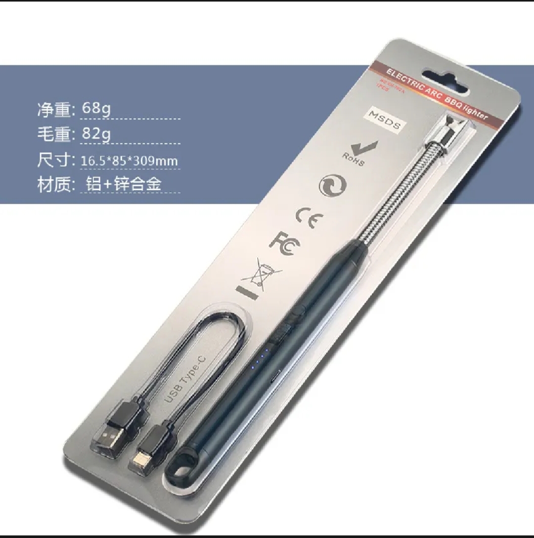 Picture of Long Candle Kitchen Electric Usb Lighters Bbq Rechargeable Hose Torch Electric Plasma Arc Lighter