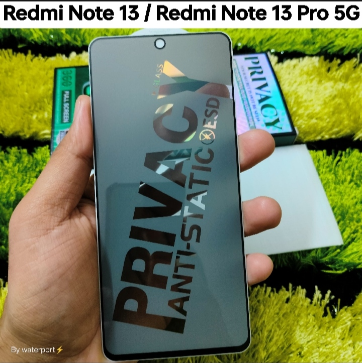 Picture of For Redmi Note 13 / Redmi Note 13 Pro 4g/5g Screen Protector Privacy Anti Secret Tampered Glass Full Screen Premium Full Curved Gorila Glass Screen Protector