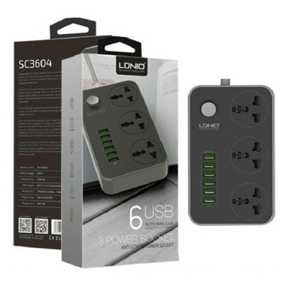 Picture of LDNIO 6 USB Ports And 3 Power Socket Extension Multiplug