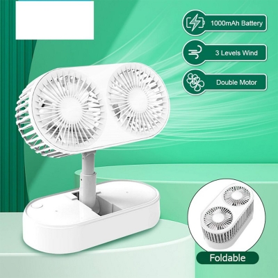 Picture of ZB076 Double Head Fan Rechargeable Strong Wind Fan Foldable