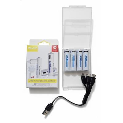 Picture of AiVR AA Type-C Batteries 2550mAh USB Rechargeable 4pc
