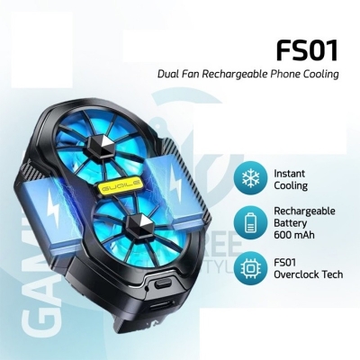 Picture of FS01 Dual Fan Dual Battery Rechargeable Mobile Phone Cooler Fan