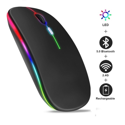 Picture of Dual Mode Wireless Bluetooth Mouse Rechargeable RGB