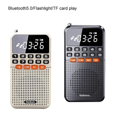 Picture of Rolton T1 Portable FM Mini Radio Bluetooth TF Card With Flashlight