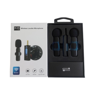 Picture of K35 Dual Mic Wireless Microphone For Smartphone DSLR Laptop MacBook