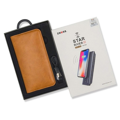 Picture of Zhuse Star River Series 3 Wireless Power Bank Leather Wallet