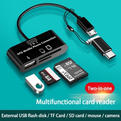 Picture of 3 In 1 Mobile OTG Card Reader For Micro USB Port And Type-C input