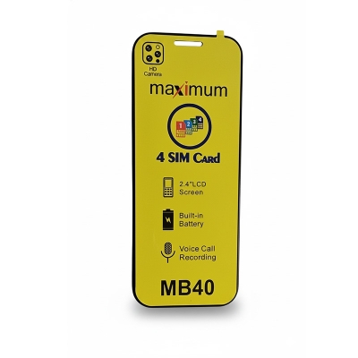 Picture of Maximus MB40 Pro Max Super Slim 4 Sim Phone Black