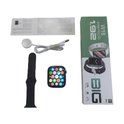 Picture of W18 Smartwatch 1.92 Big Display Calling Option Metal Body Wireless Charger Series 8 - Bluetooth Headphone