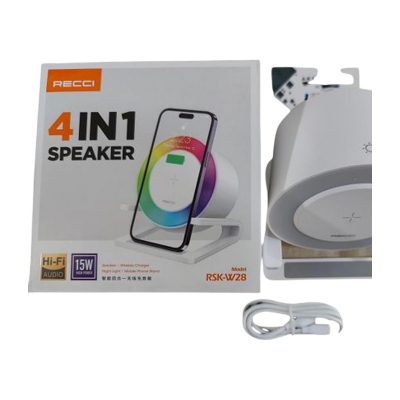 Picture of RECCI RSK-W28 4 in 1 Wireless Charger 15W with Speaker Night Light RGB Stand