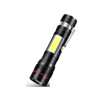 Picture of AR245 Mini Zoom Torch Light Flashlight Rechargeable USB Torch COB With Pen Clip
