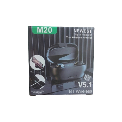 Picture of M20 TWS Wireless Bluetooth Touch LCD Display Headsets 2000mAh Power Bank Option