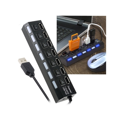 Picture of 7 in 1 USB Hub Individual ON/Off Switches LED