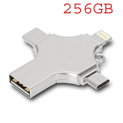 Picture of 256GB OTG Flash Drive 4 Option Pen Drive Metal Body OTG Flash Drive USB 3.0