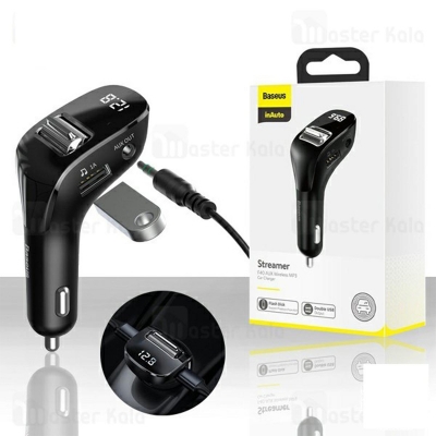 Picture of Baseus Streamer F40 AUX Wireless MP3 Dual USB 3A Car Charger Bluetooth 5.0