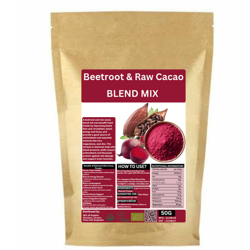 Picture of JR Organic Beetroot & Raw Cacao powder/ Superfood Blend Powder/ Super Power Blend Mix 50gm