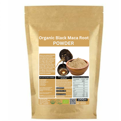 Picture of JR Organic Super Power Black MC Powder / Black  MC Powder / Super Food Black Maca Powder 100gm