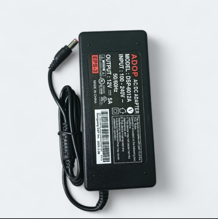 Picture of ADOP 12V 5A Daraz Verified Original Power AC/DC Adapter For any 12V Power Supply