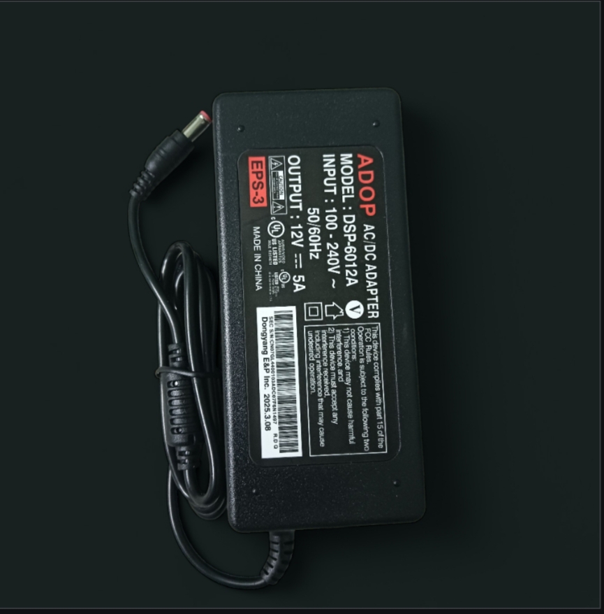 Picture of ADOP 12V 5A Daraz Verified Original Power AC/DC Adapter For any 12V Power Supply