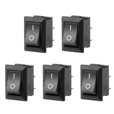 Picture of 5Pcs or 10 pcs or 15 pcs- 6A BLACK Color MICRO Rocker Switch 3 Pin 6A 250V 2 Positions SPDT ON OFF Boat Rocker Switches Power Rocker Switches Electronic Projects