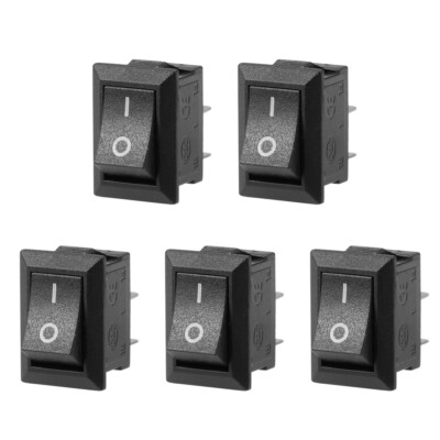 Picture of 5Pcs or 10 pcs or 15 pcs- 6A BLACK Color MICRO Rocker Switch 3 Pin 6A 250V 2 Positions SPDT ON OFF Boat Rocker Switches Power Rocker Switches Electronic Projects