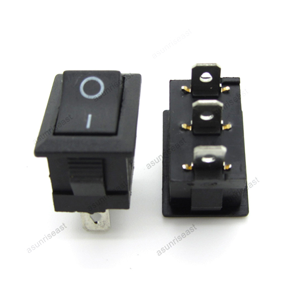 Picture of 5Pcs or 10 pcs or 15 pcs- 6A BLACK Color MICRO Rocker Switch 3 Pin 6A 250V 2 Positions SPDT ON OFF Boat Rocker Switches Power Rocker Switches Electronic Projects