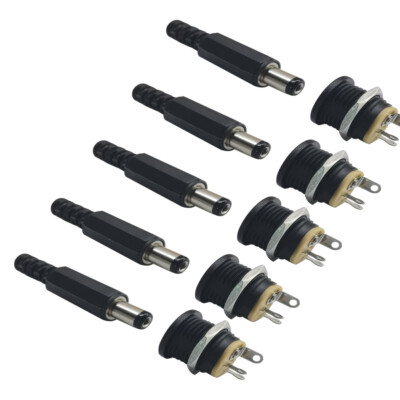 Picture of 5Pair- MALE FEMALE Jack Connector Plug 5V 12V 24V DC Jack Male & PCB Mount Socket Female DC Power Jack 2.1mm Plug Socket Power Supply For LED Cable Adapter Ratings 756 Answered Questions