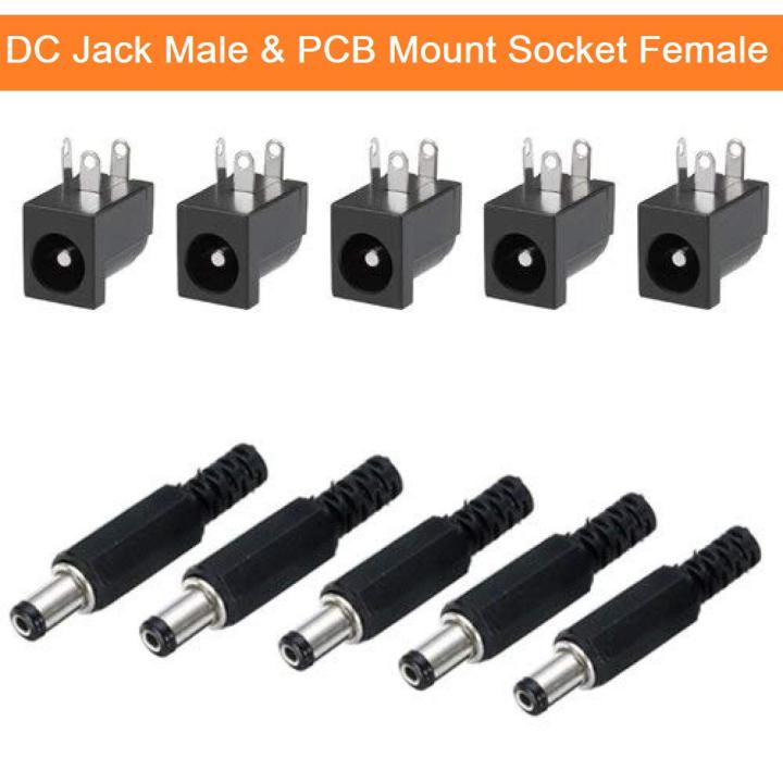 Picture of 5Pair- MALE FEMALE Jack Connector Plug 5V 12V 24V DC Jack Male & PCB Mount Socket Female DC Power Jack 2.1mm Plug Socket Power Supply For LED Cable Adapter Ratings 756 Answered Questions