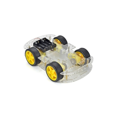 Picture of 4WD Smart Robot Car Chassis 4WD Kit Multi-Functional 4WD Smart Robot Car Double Layer Acrylic Chassis Plate 26cm Kit Without Battery Holder For Arduinos Uno R3 Electronics Circuitry & Parts With Battery Holder