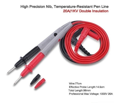 Picture of Add to Wishlist Universal 1000V 10A Needle Multi Meter Test Probe Digital Multimeter Tester Pen Cables Wire Test Probes Leads Professional Kit For Multimeter Voltmeter Clamp Meter 1KV 10A