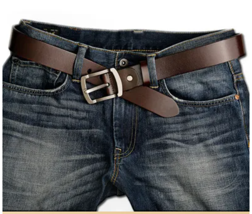 Picture of Leather belt for men top quality male casual pin bakle belt - Contains enduring appeal and value - Creative and unique design elements - Chocolate