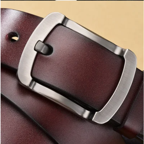 Picture of Leather belt for men top quality male casual pin bakle belt - Contains enduring appeal and value - Creative and unique design elements - Brown