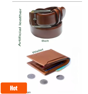 Picture of Belt And Wallet Combo Offer for Artificial Leather new collection brown Belt For Men 2024 - Multicolor