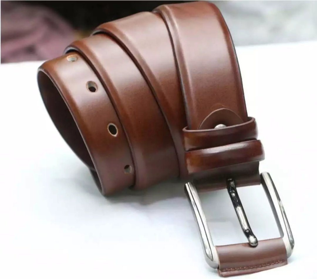 Picture of Belt And Wallet Combo Offer for Artificial Leather new collection brown Belt For Men 2024 - Brown